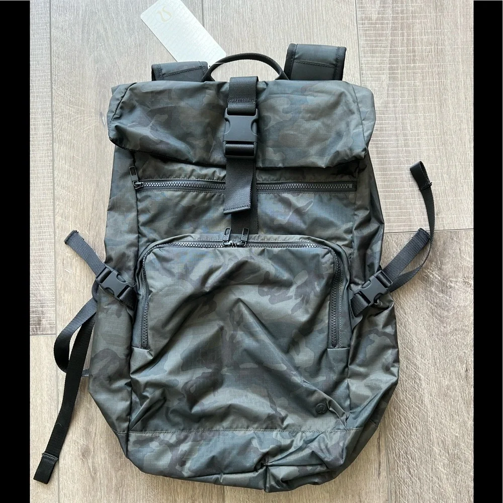 Lululemon Not Lost Backpack in Woodland Camo Green/Black